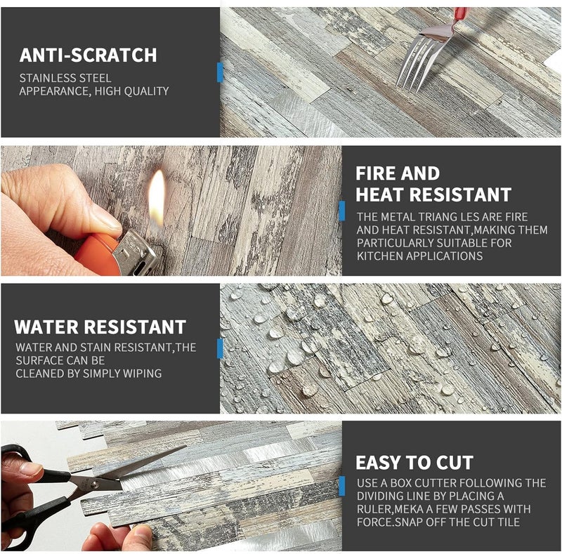 Midcard 10 Pieces Peel and Stick Backsplash PVC Wall Tile,for Kitchen Backsplash,Bathroom,Fireplace,Laundry - Image 5